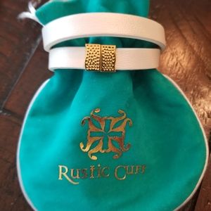 Rustic Cuff white double wrap bracelet